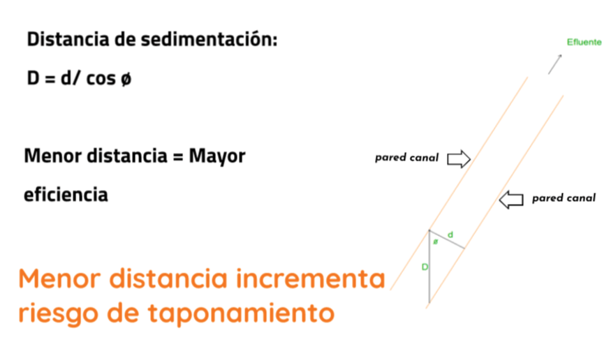 distancia de pared canal sedimentador 2 Sistema de soporte